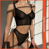 Mesh Sling Back Steel Ring Upper Support Bra Nightwear